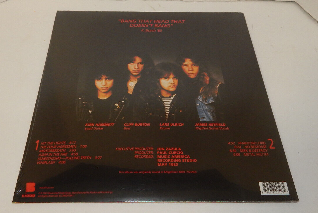 Metallica Kill 'Em All Remastered Vinyl LP Record 1983 New Sealed