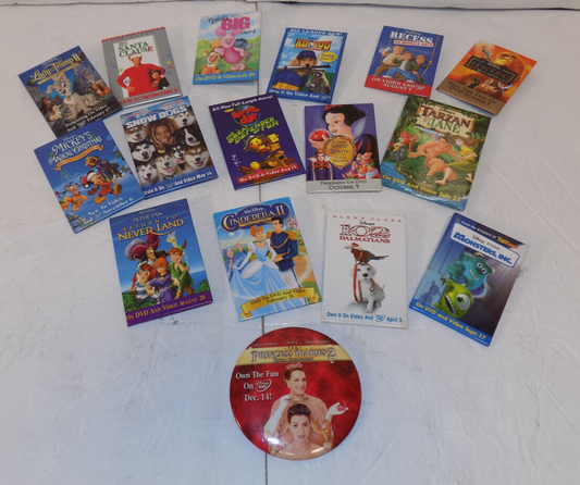 Mixed Lot of 16 Disney Pixar Movie and Advertising Buttons Pins