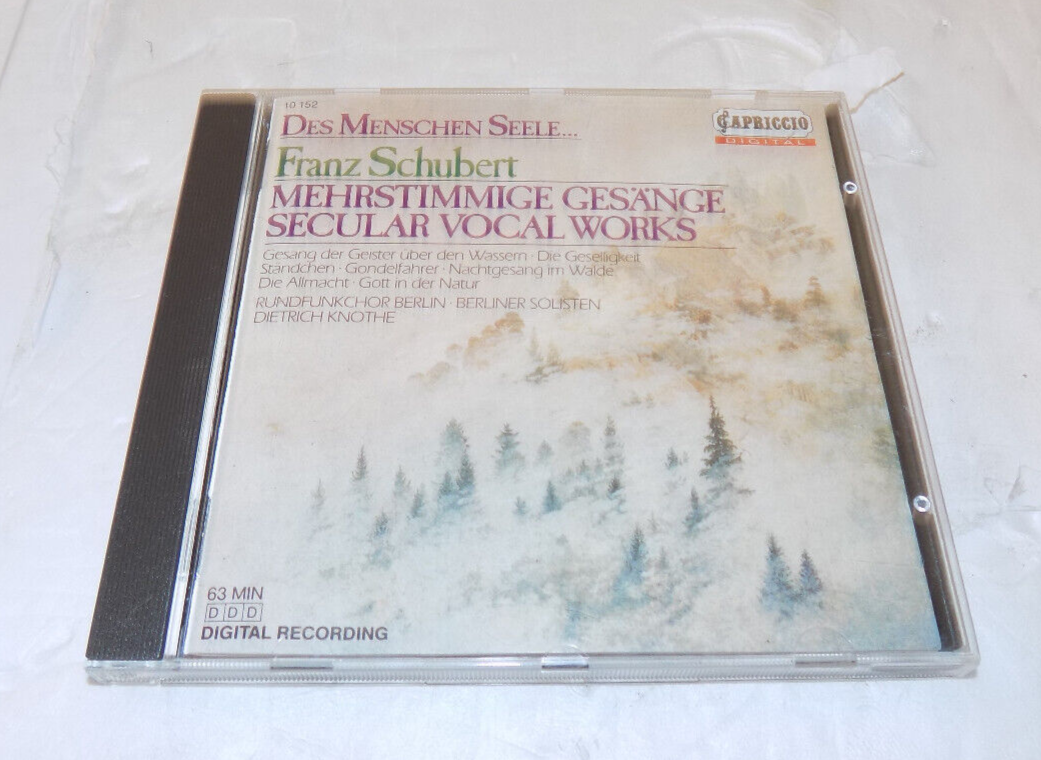 Franz Schubert Secular Vocal Works CD 1987 Capriccio Digital Germany