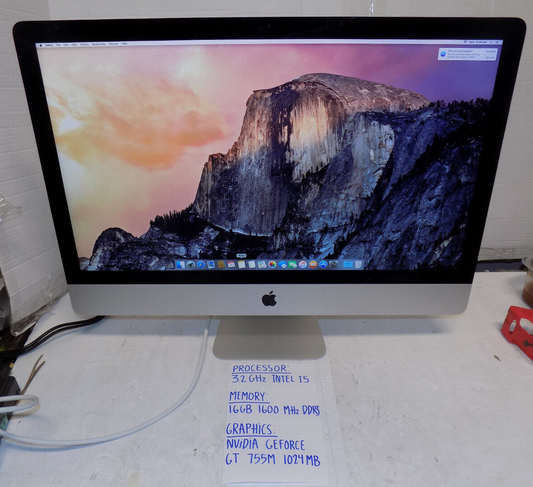 Apple 27" iMac i5 3.2Ghz 16GB RAM 1TB HDD Nvidia GT755M
