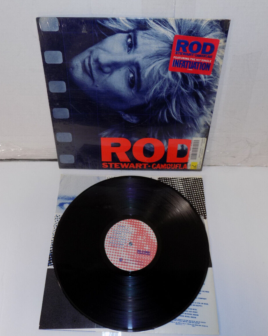 ROD STEWART CAMOUFLAGE LP VINYL RECORD VG+/VG