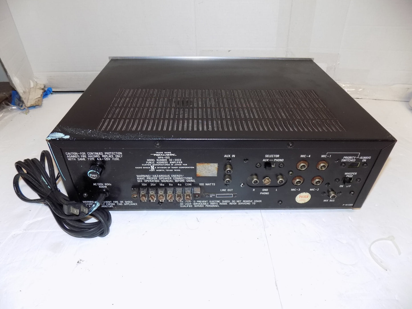 Vintage Realistic MPA-100 STEREO PA 100 WATT Amplifier