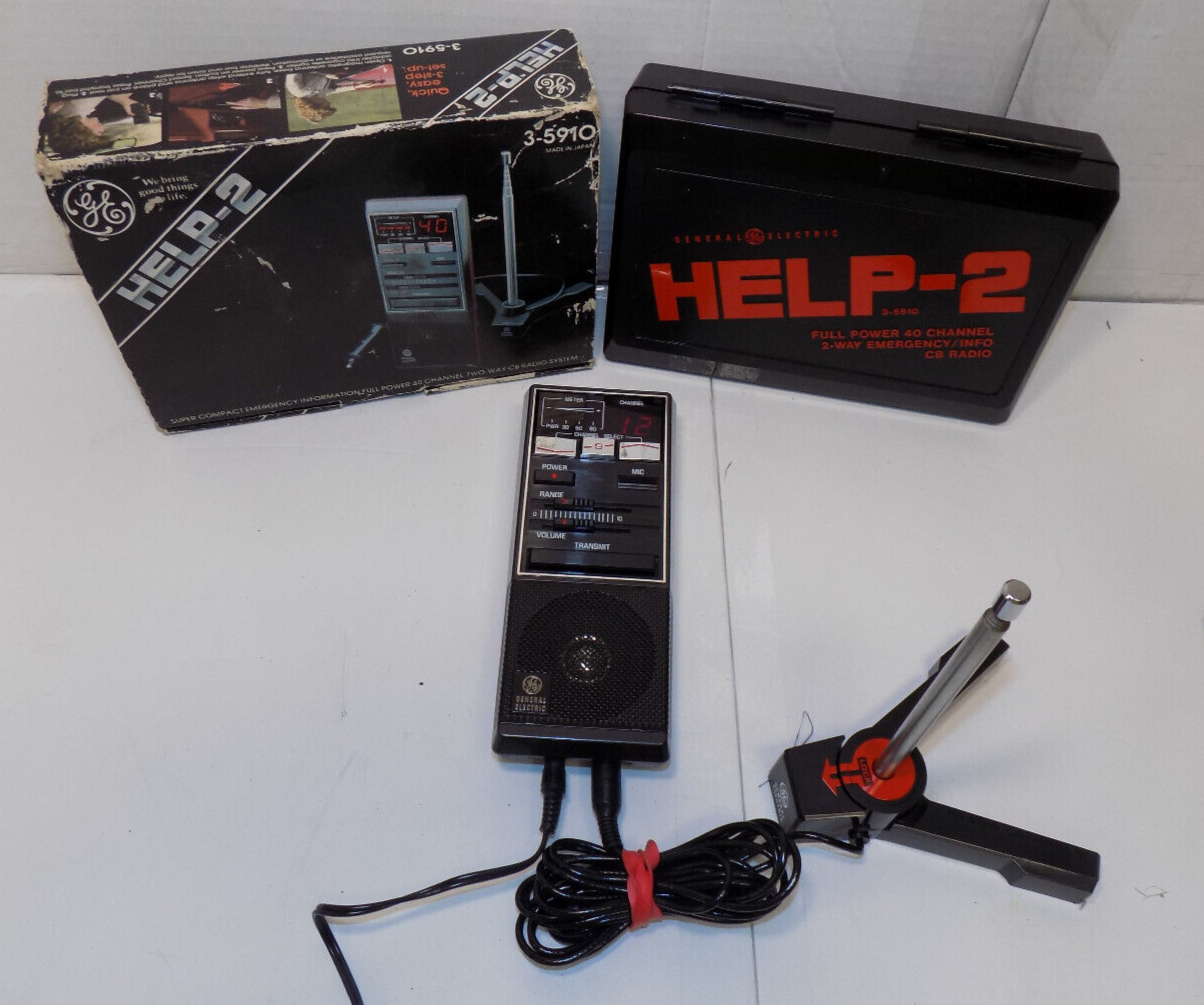 GE HELP-2 Emergency Two-Way CB Radio System Compact 40 Channel Model 3-5910