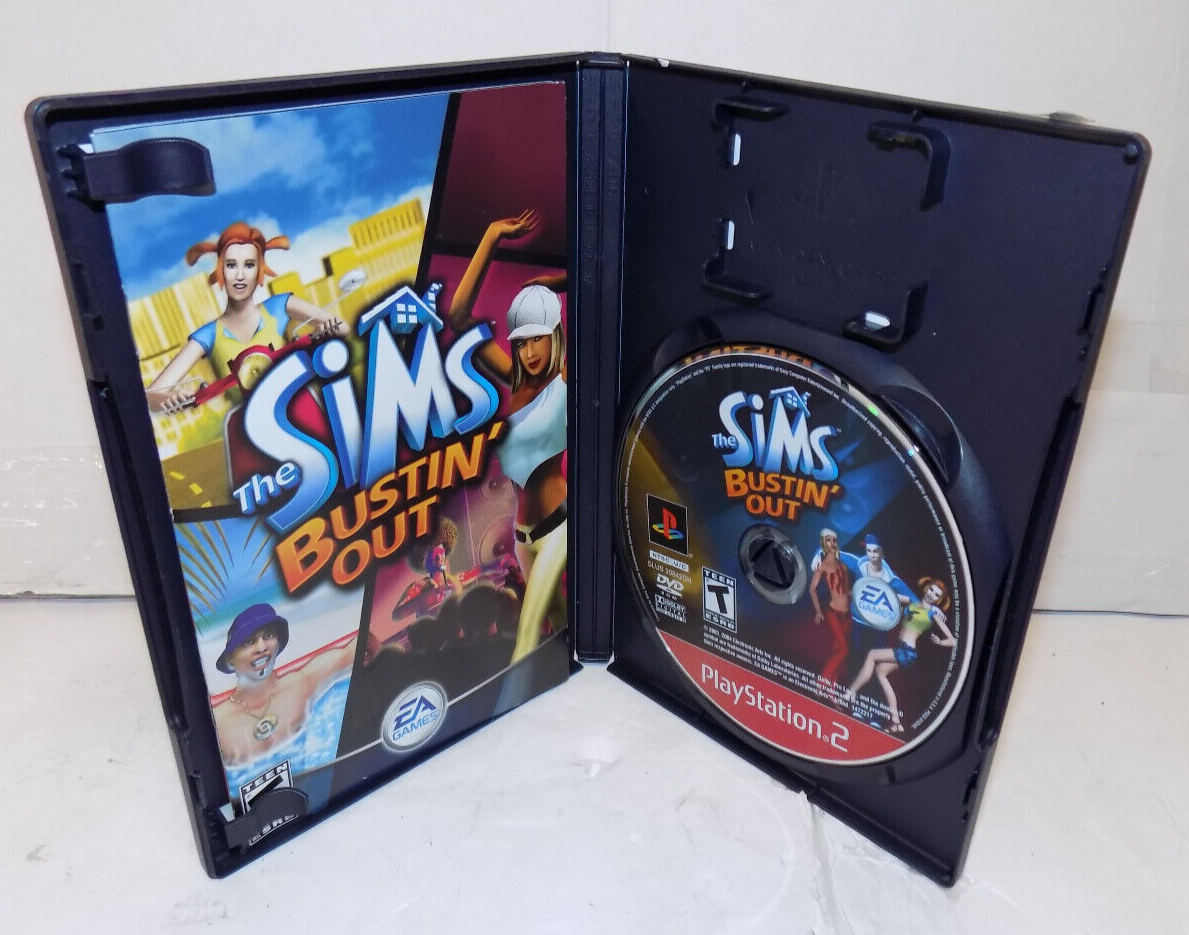 PS2 Sony PlayStation 2 The Sims Bustin' Out 2003 Game with Manual