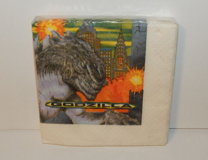 Vintage GODZILLA Napkins Pack of 16 Collectors Item Party Napkins
