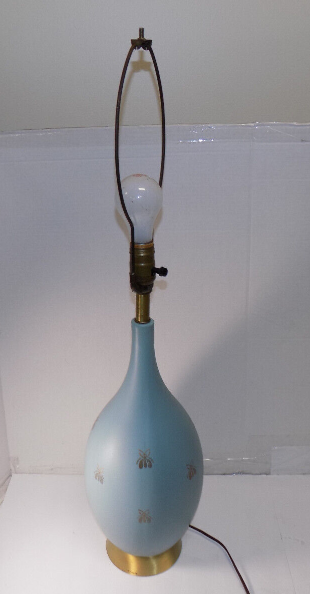 Vintage Ceramic Lamp Works No Shade 32"