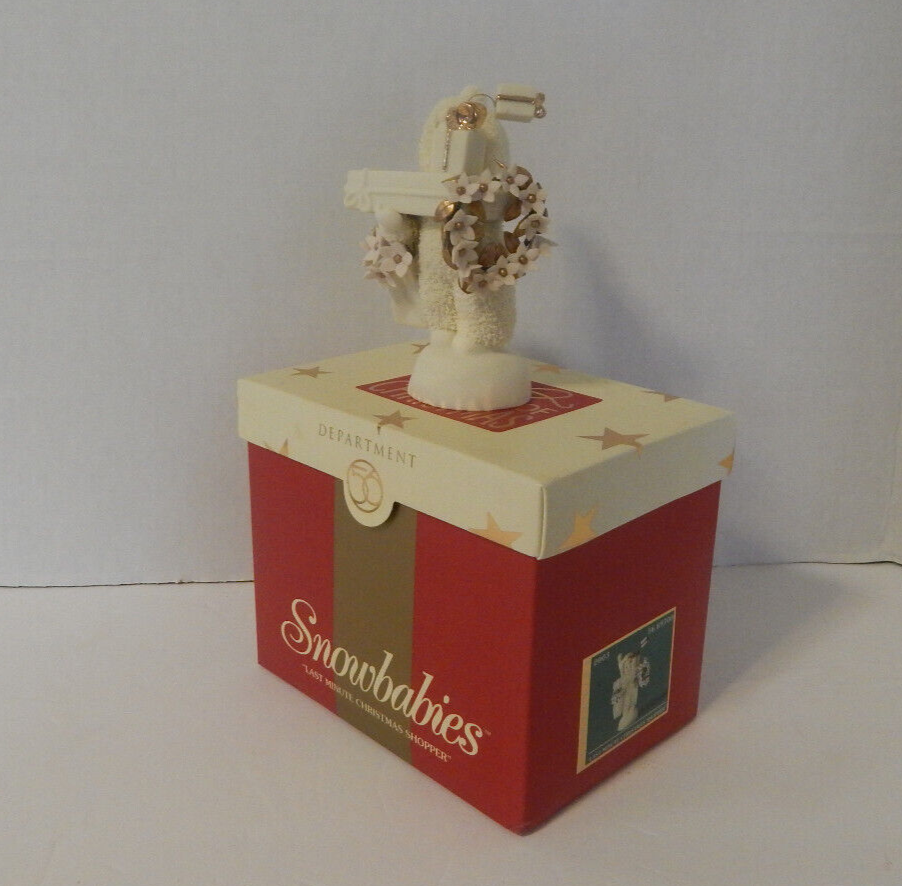Snowbabies Last Minute Christmas Shopper Figurine Dept 56 2003