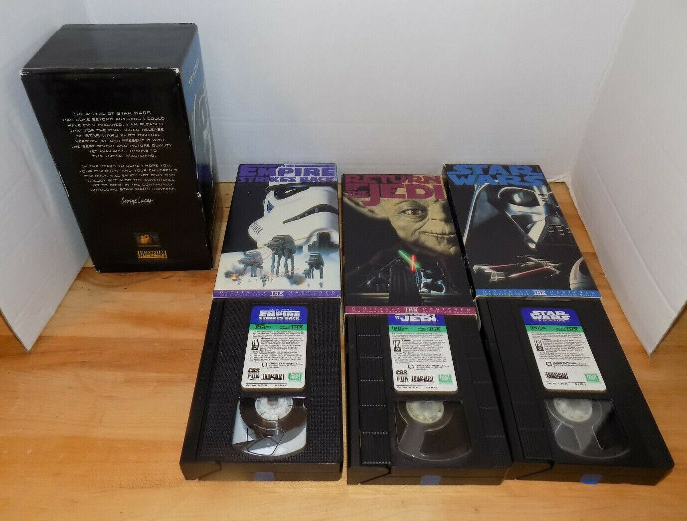 Star Wars Trilogy VHS 3 Tape Box Set 1995 Used