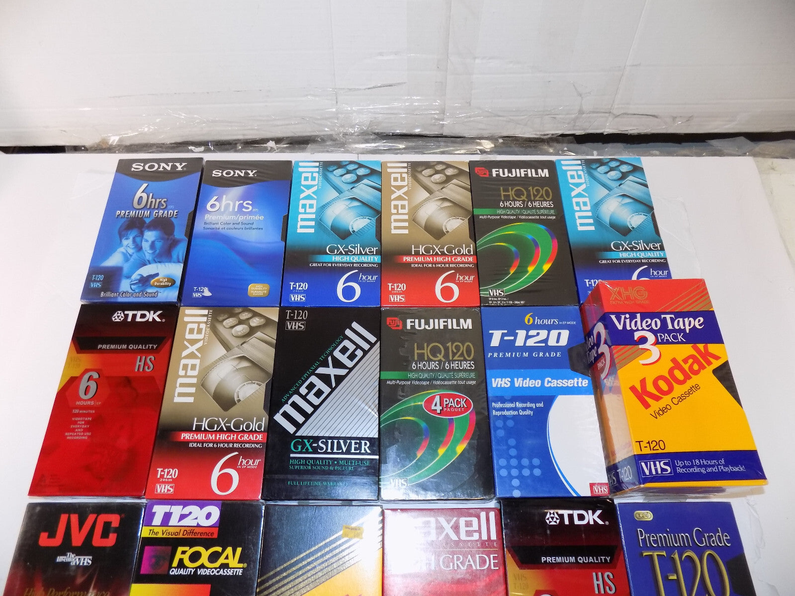 Lot Of 20 Various VHS T-120 6 Hour VCR Blank Video Tapes NEW SEALED Most Premium