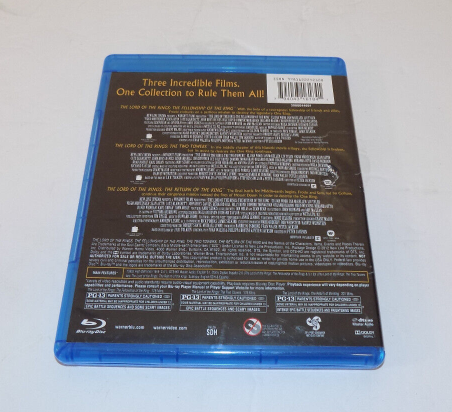 The Lord Of the Rings BluRay Theatrical Versions 3-Film Collection BluRay Discs