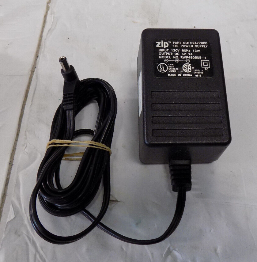 Iomega Zip Drive Power Adapter Model RWP480505-1 P/N 02477800