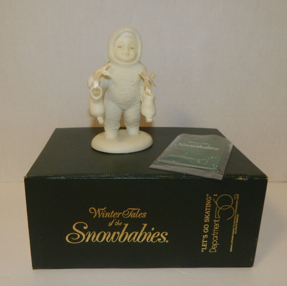 Snowbabies Lets Go Skating Figurine Department 56 1994