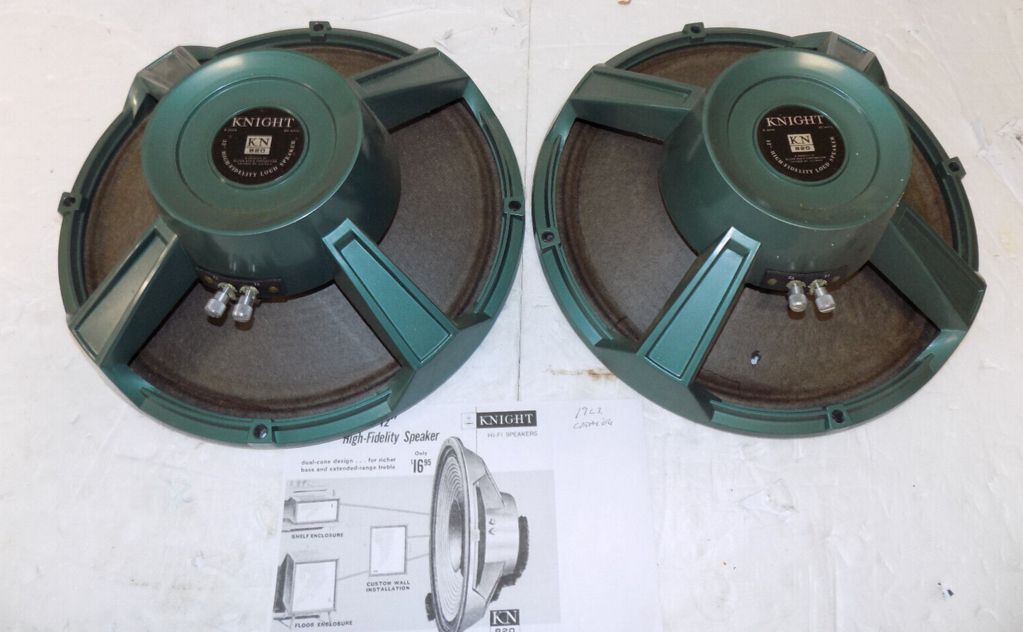 Vintage Pair of Knight 12" Speakers Need Refoam