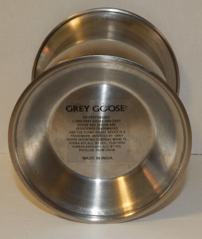 Grey Goose Vodka Stainless Steel Bottle Ice Bucket Bowl Silver 9 Inch