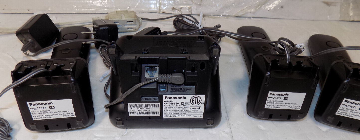 Panasonic KX-TGD560 Link2Cell Cordless Phone System With Bluetooth 4 Handsets