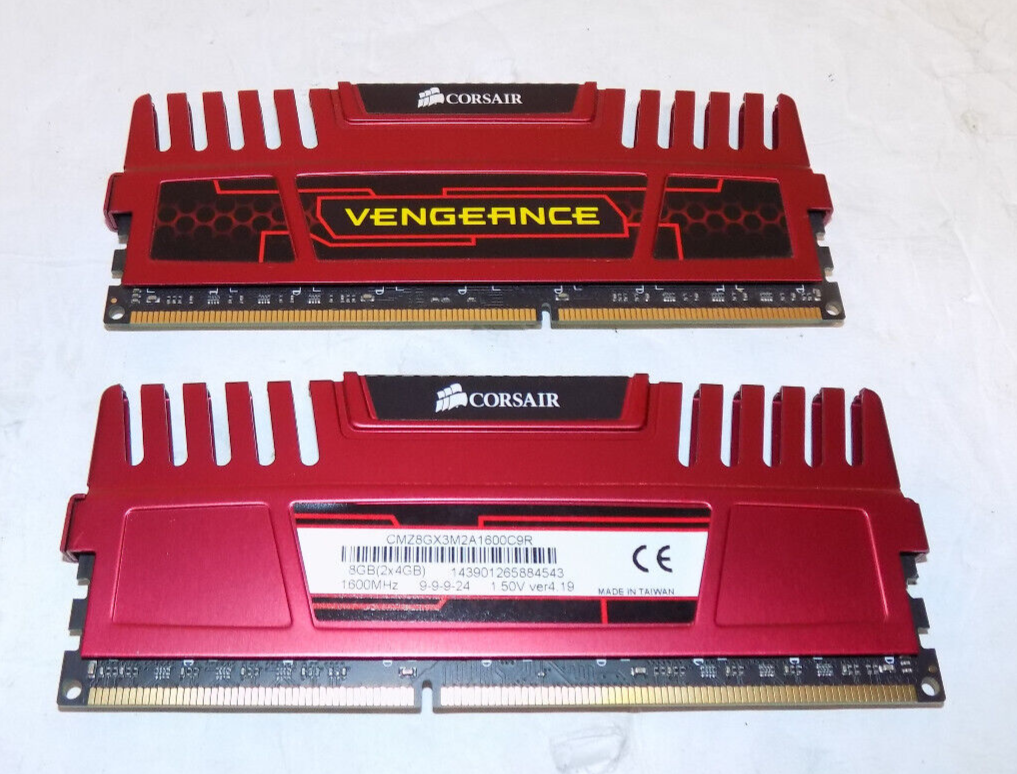Corsair Vengeance DDR3 8GB (2x4GB) 1600MHz CMZ8GX3M2A1600C9R Set of 2 Memory