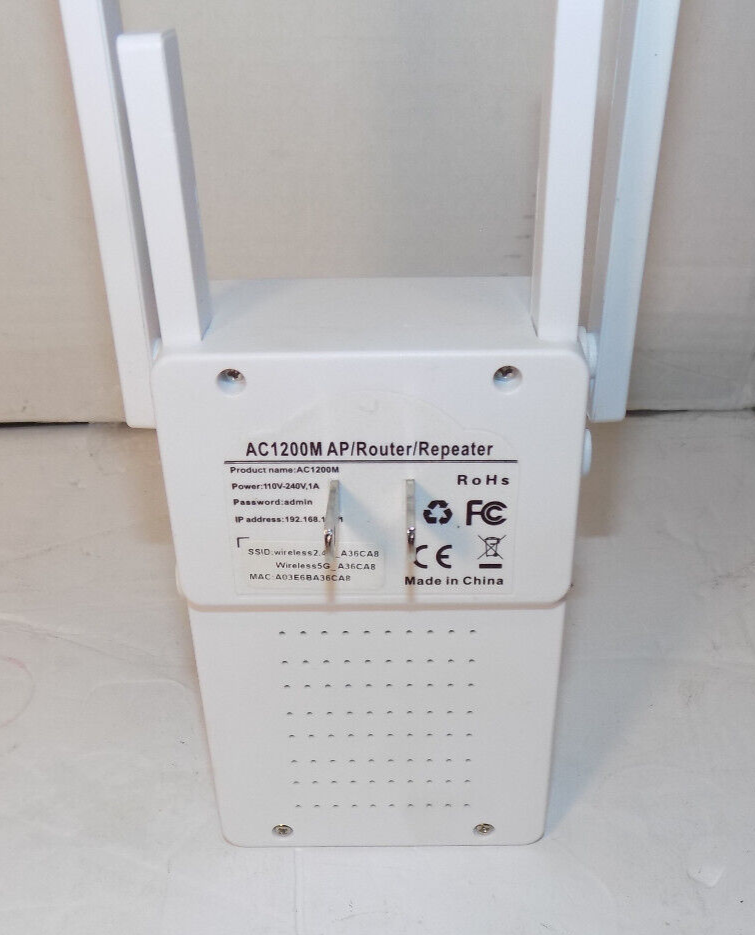 AC 1200M Router Repeater  Dual-Band WiFi Extender Signal Range Booster