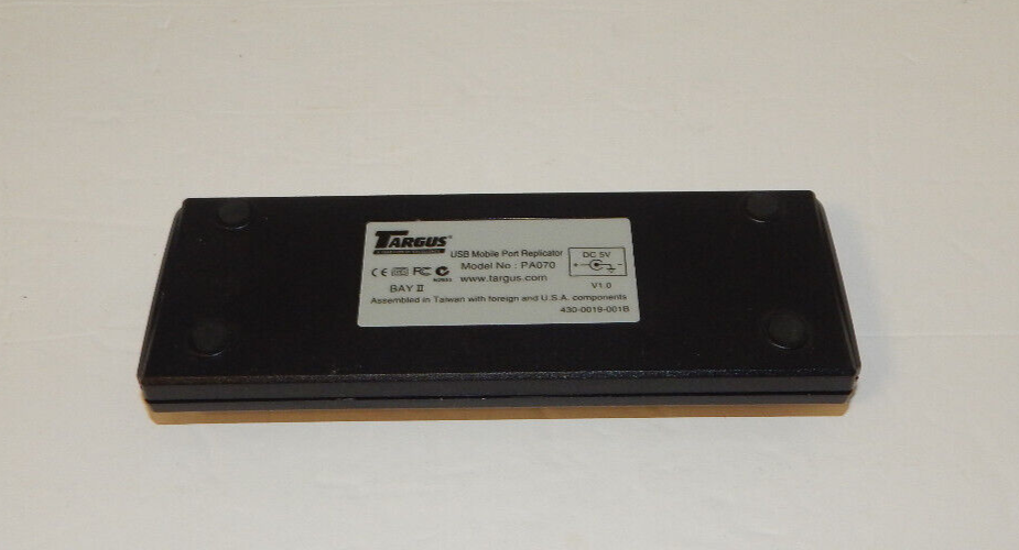 Targus USB Mobile Port Replicator Model No PA070 Expansion Hub