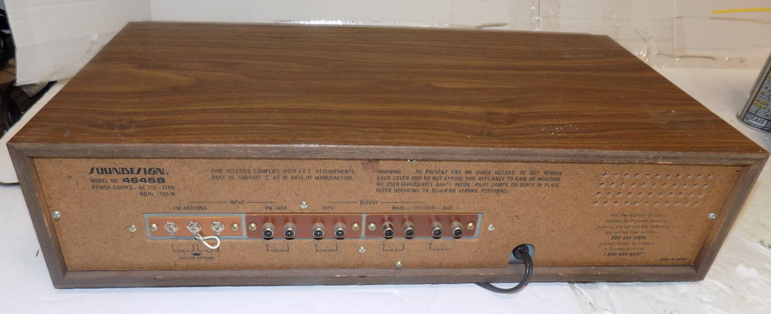 Vintage Soundesign 4645B Stereo Receiver 8 Track Player Radio 8 Track Needs Adju