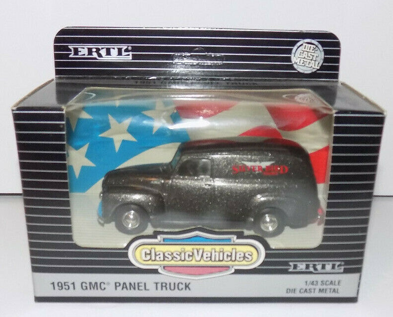 ERTL Classic Vehicles 1951 GMC Panel Truck Silver Bird Transit 1:43 Diecast