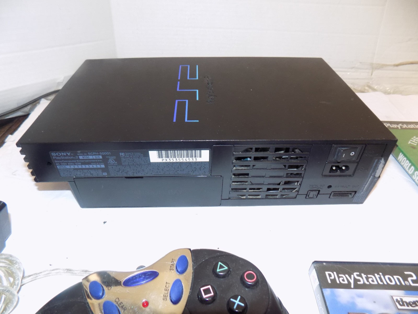 PlayStation 2 PS2 SCPH-50001 Console with Cords, Controller & 5 Games LOT