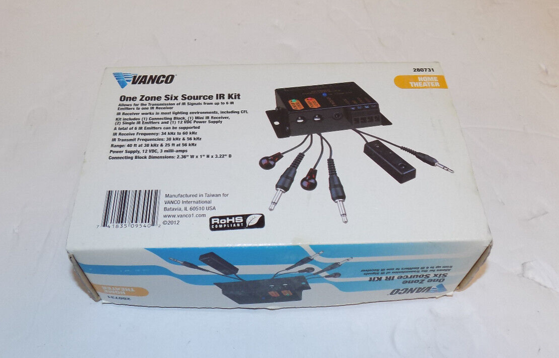 Vanco One Zone Six Source IR Home Theater System Kit 280731