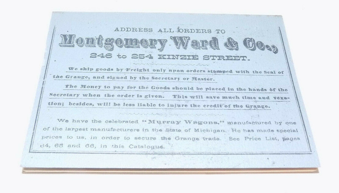 Montgomery Ward & Co. Spring & Summer 1875 Catalogue No 13 Cheapest Cash House