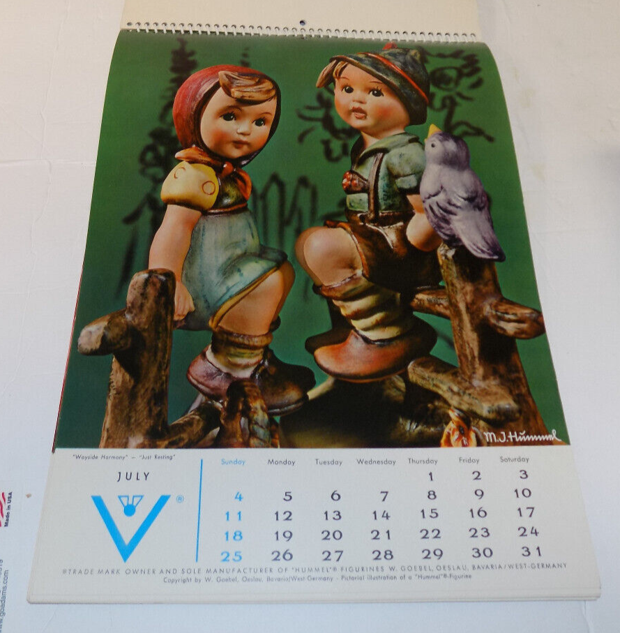 HUMMEL 1971 Calendar M J Hummel Figurines Excellent Color