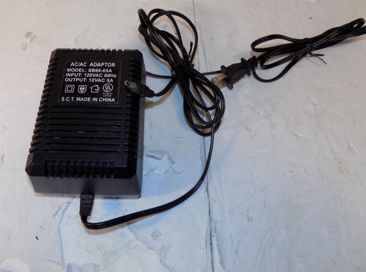 AC Adaptor SB66-65A 12VAC 5A Power Supply Adapter