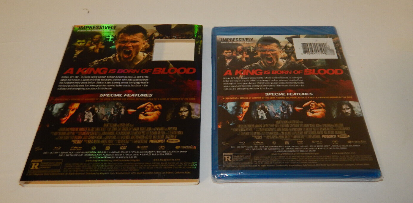 HAMMER OF THE GODS Blu-Ray And DVD Combo 2013 With Foil Ebossed Slipcover New