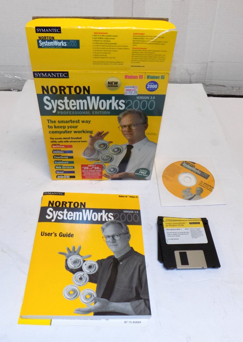 Norton SystemWorks 2000 Pro Edition Win 95 98 Version 3.0 Complete Antivirus