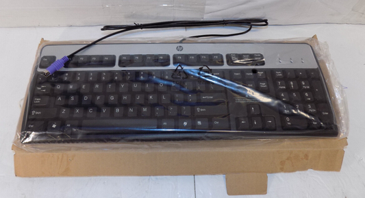 HP PS/2 Wired Keyboard 434820-002 Black Silver QWERTY New