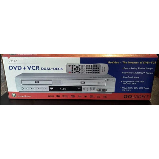New in Box GoVideo dv2140 DVD VCR Combo with Hdmi Adapter