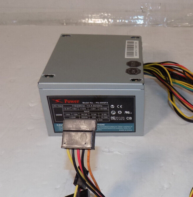 X Power PS-300SFX 300Watt Power Supply AC Input 115/230 Vac 7/4 A 60/50Hz
