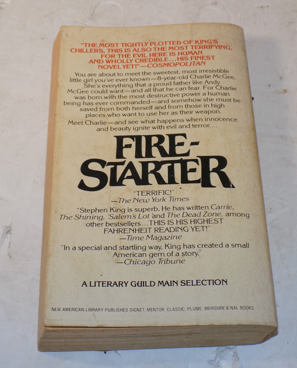 Stephen King FIRE-STARTER Paperback First Signet Printing Edition 1981
