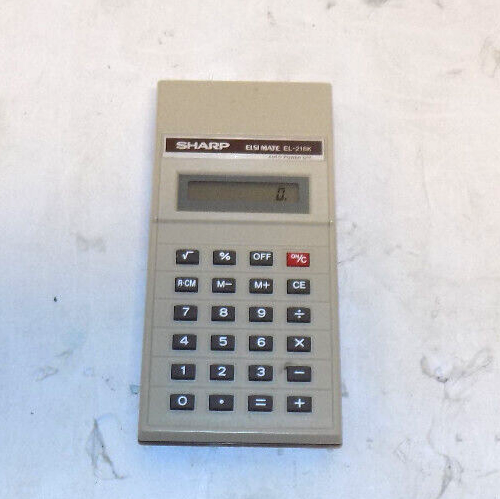 Vintage Sharp Calculator Elsi Mate EL-218 Pocket Purse Desk Calculator Small