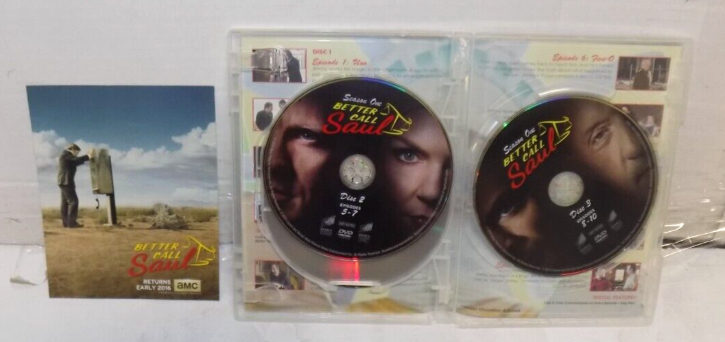 Better Call Saul Season One 3 DVD Set Bob Odenkirk Jonathan Banks Widescreen