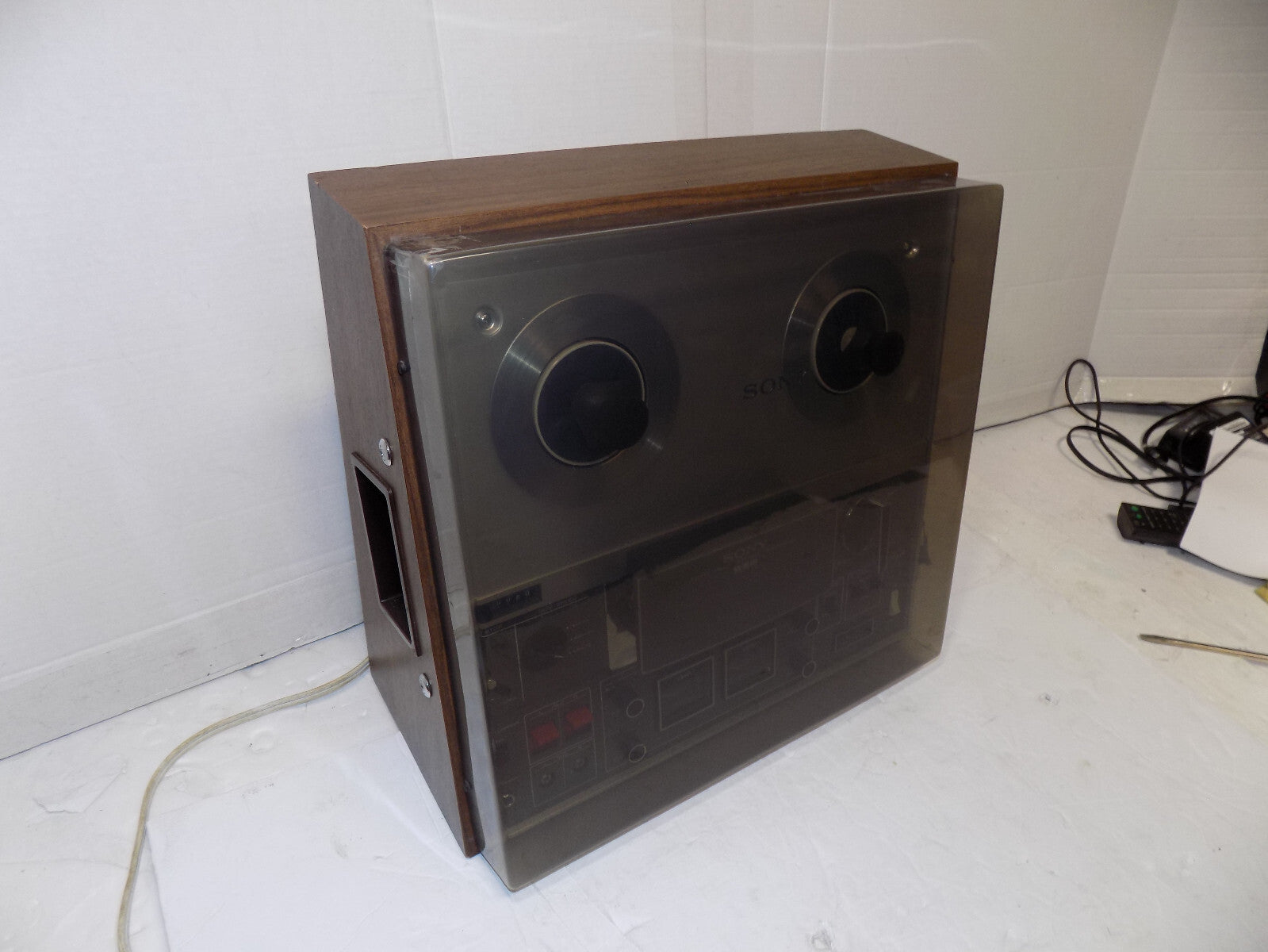 SONY TC-366 Reel To Reel Tape Deck with Plastic Cover for Parts/Repair