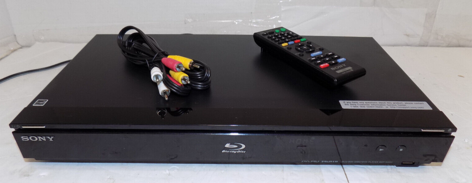 Sony BDP-N460 DVD CD Blu-Ray Player with Remote and AV Cables