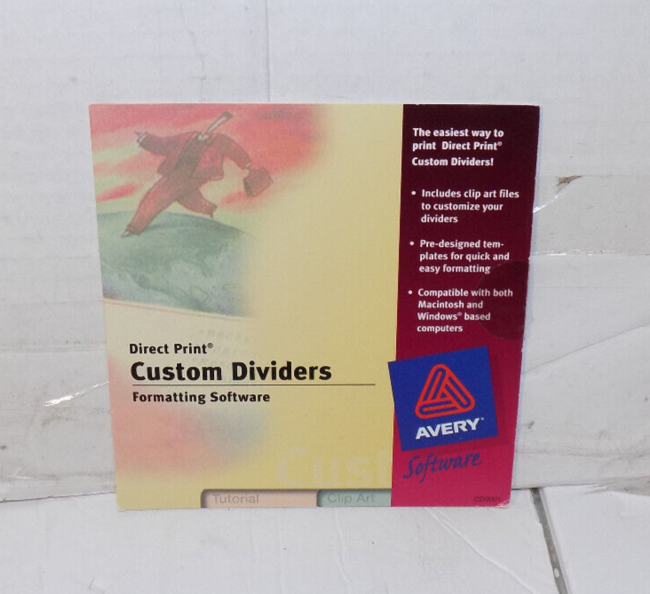 Avery Software Direct Print Custom Dividers Formatting Software Win 95/98/NT/3.1