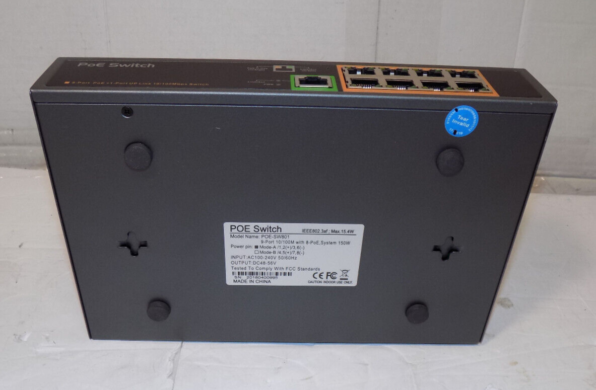 BV-Tech PoE Switch 8 PoE +1 Uplink Model POE-SW801