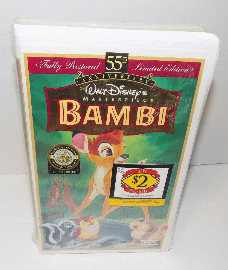 Bambi Walt Disney's Masterpiece 55th Anniversary Limited Edition VHS New Sealed