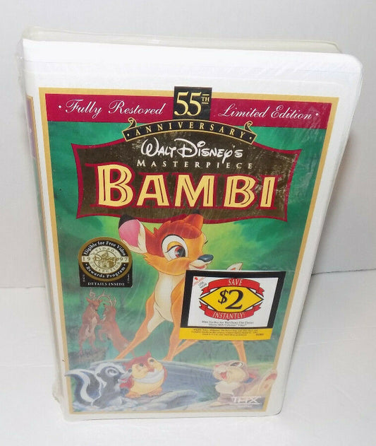 Bambi Walt Disney's Masterpiece 55th Anniversary Limited Edition VHS New Sealed