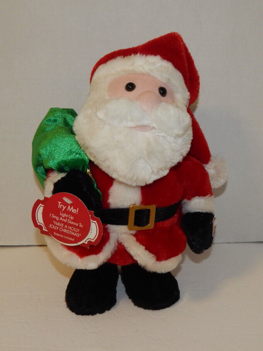 Dandee Animated Plush Santa Claus 10" Dances Sings Have A Holly Jolly Christmas