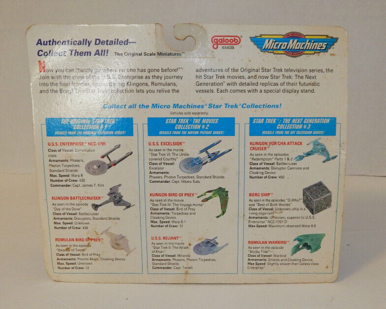 Vintage 1993 Micro Machines Galoob Star Trek The Movies Collection #2