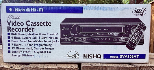 New in Box Funai SV2000 4 Head VCR HiFi Video Cassette Recorder w/ HDMI Adapter