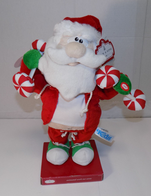 Kids America Animated 13" Work Out Santa Dances And Sings "Physical" With Tags