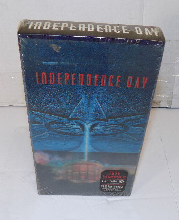 Sealed VHS Independence Day Movie VHS 1996 Fox Video 3D Box Will Smith NEW