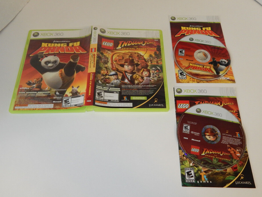 XBOX 360 LEGO Indiana Jones And Kung Fu Panda 2 in 1 Video Games NTSC