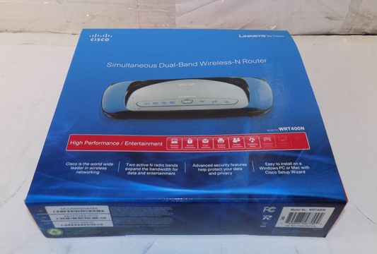 Linksys WRT400N Simultaneous Dual-Band Wireless N-Router 300mbs 2.4GHz
